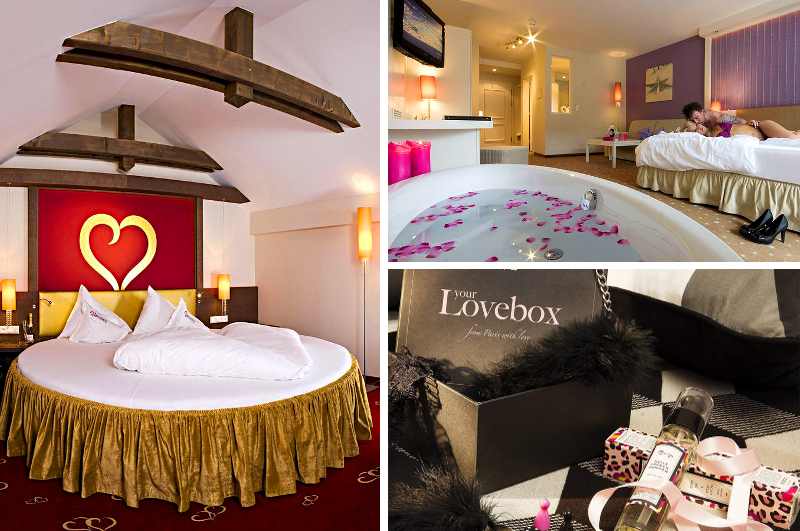 Neben romantischen Suiten mit Whirlpool bietet das Adults only Hotel Alpen-Herz in Ladis (Tirol) auch Kuschel Extras wie eine Lovebox, plüschige Handschellen oder erotische Partnerspiele