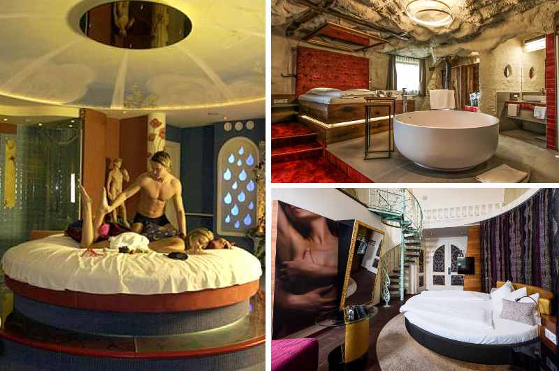In den erotischen Suiten des Adults only Genießer Hotels Bergergut in Afiesl stehen Spiegel am oder über dem Bett hoch im Kurs